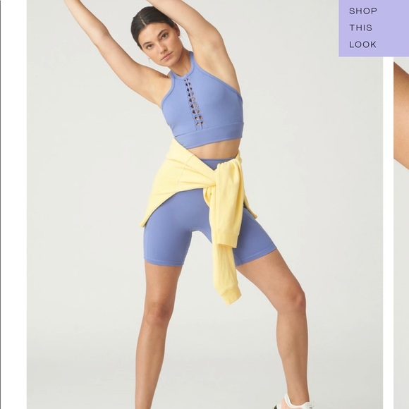 Le Ore Lucca Set: Smokey Amethyst High Rise Pocket Short + Racer Back Bra $136 - Picture 7 of 16